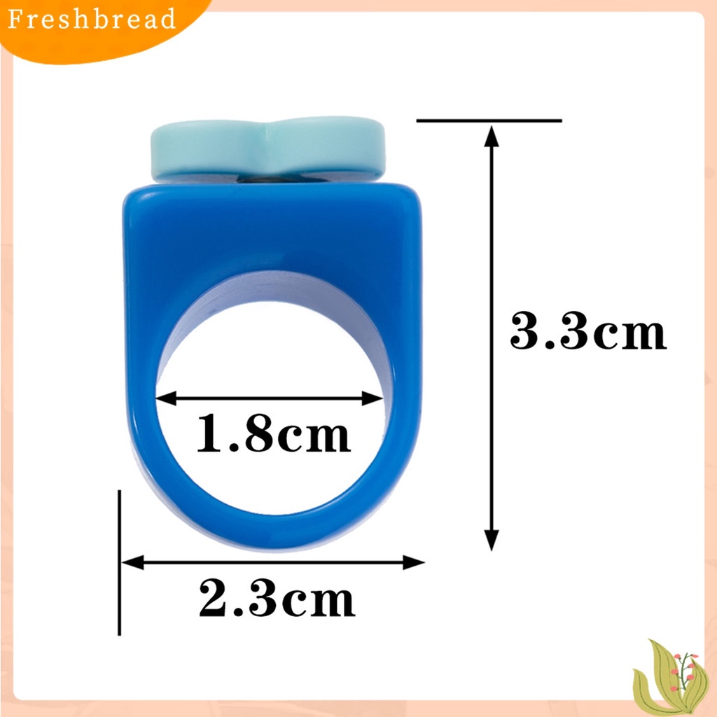 &lt; Freshbread &gt; Cincin Jari Pita Lebar Lucu Trendy Unik Colorful Cincin Resin Multi Gaya Untuk Anak Perempuan
