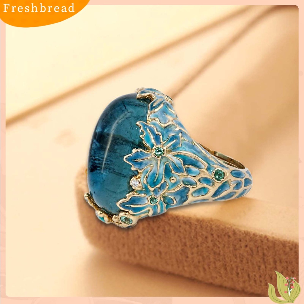 &lt; Freshbread &gt; Cincin Hias Eye-catching Anti-Cacat Retro Elegan Bunga Elemen Lady Ring Untuk Kehidupan Sehari-Hari