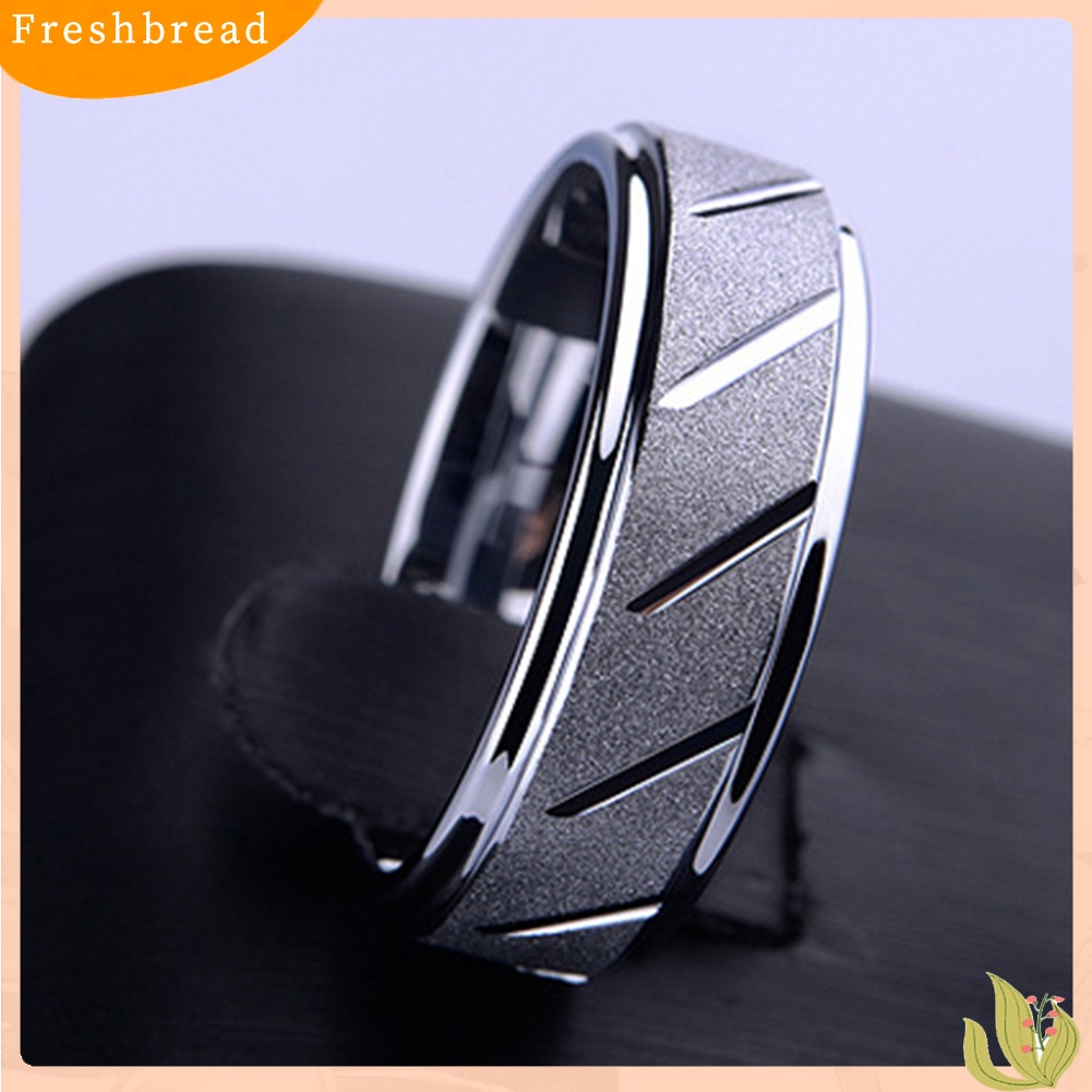 &lt; Freshbread &gt; Pria Fashion Matte Geometris Band Jari Cincin Pernikahan Pertunangan Perhiasan Hadiah
