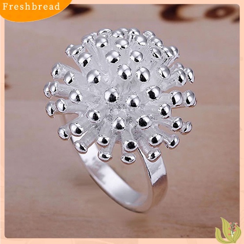 &lt; Freshbread &gt; Fashion Wanita Perak Berlapis Bekerja Pola Daisy Cincin Hadiah Perhiasan Pernikahan
