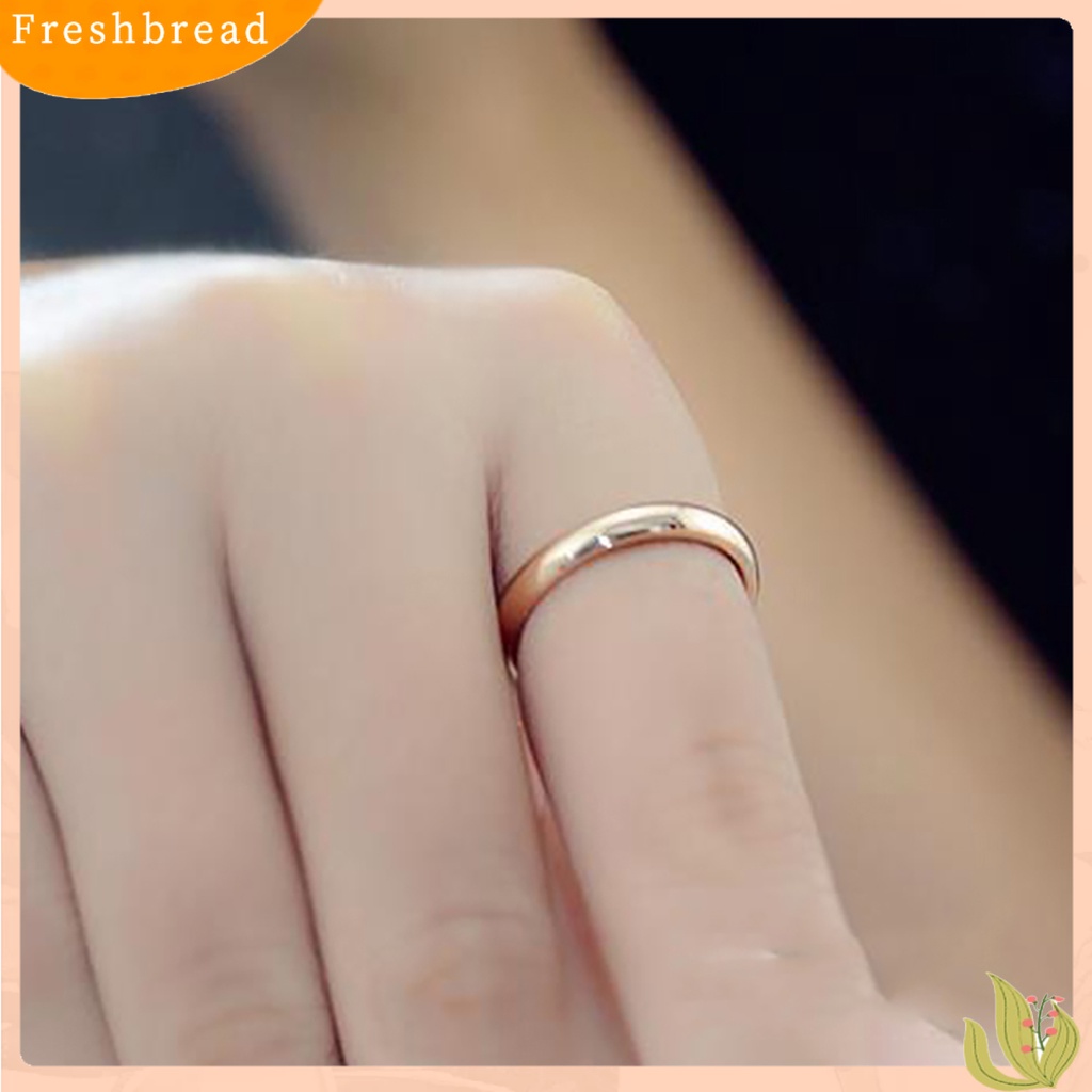 &lt; Freshbread &gt; Cincin Jari Perhiasan Jari Elegan Titanium Steel Couple Band Finger Ring Untuk Pesta