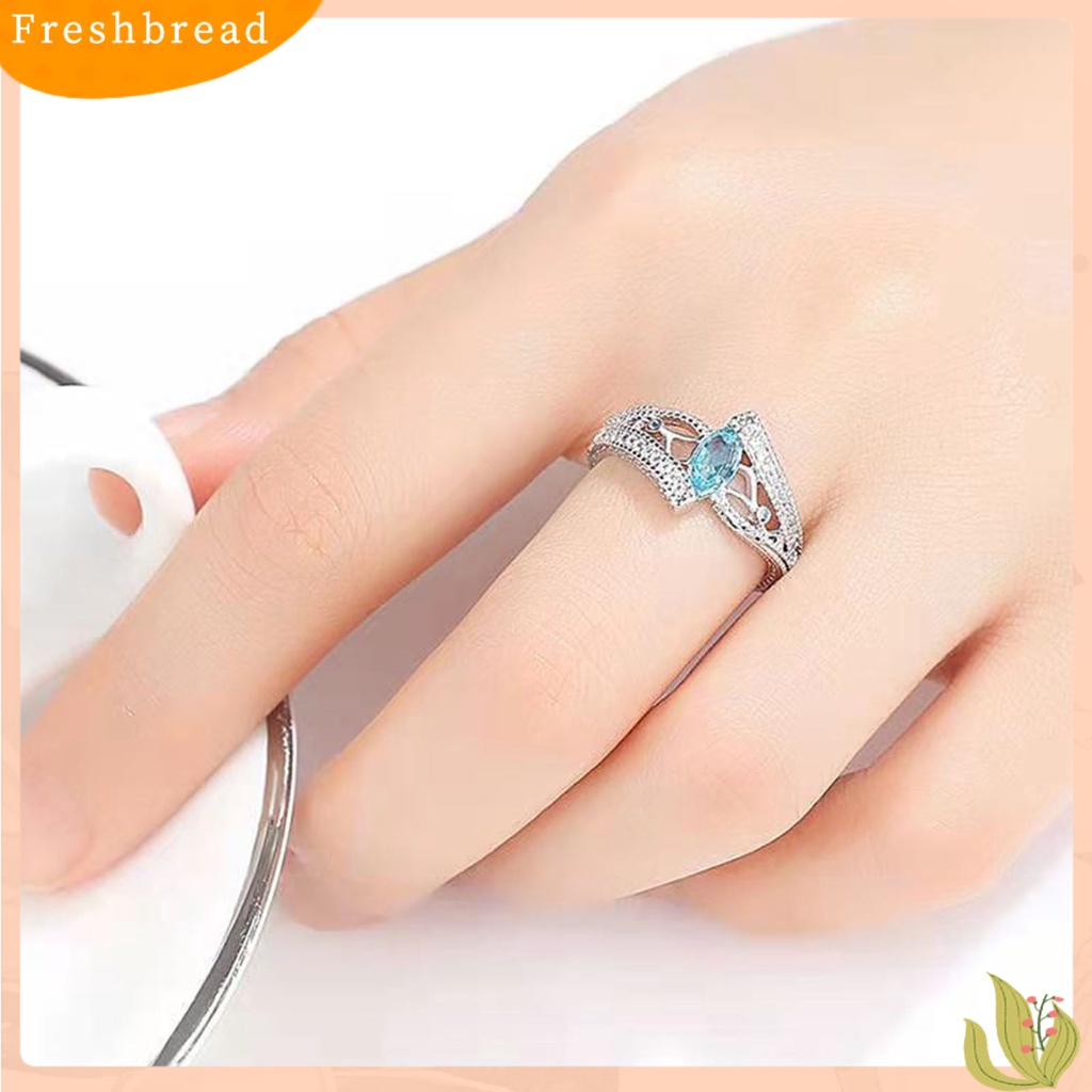 &lt; Freshbread &gt; Band Pernikahan Eye-catching Permukaan Mengkilap Alloy Sparkling Wedding Ring Jewelry Hadiah Ulang Tahun Untuk Pesta