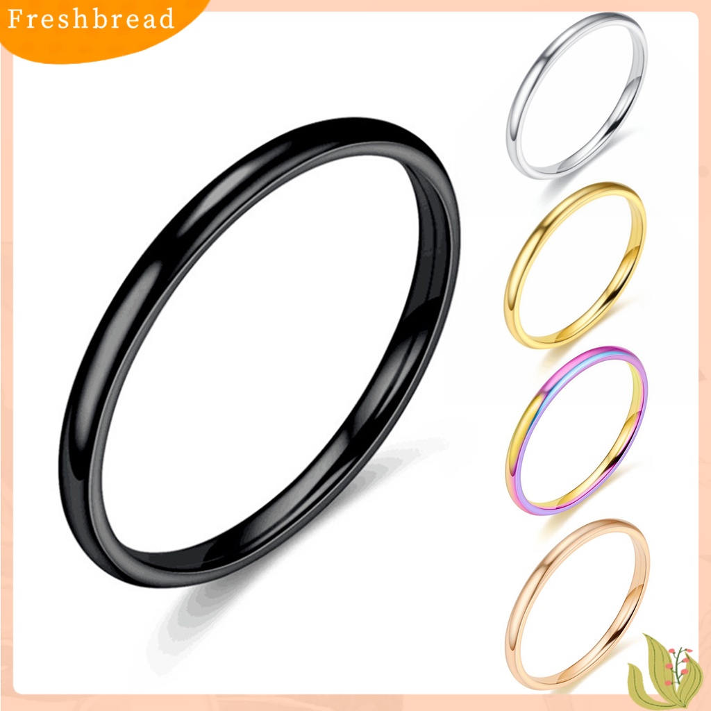 &lt; Freshbread &gt; Cincin Jari Elegan Permukaan Halus Gaya Simple Minimalis Cincin Susun Tipis Untuk Ulang Tahun