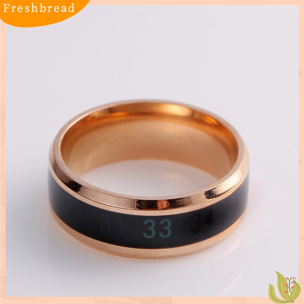 &lt; Freshbread &gt; Fashion Stainless Steel Suhu Cerdas Suasana Hati Emosi Perasaan Cincin Pasangan