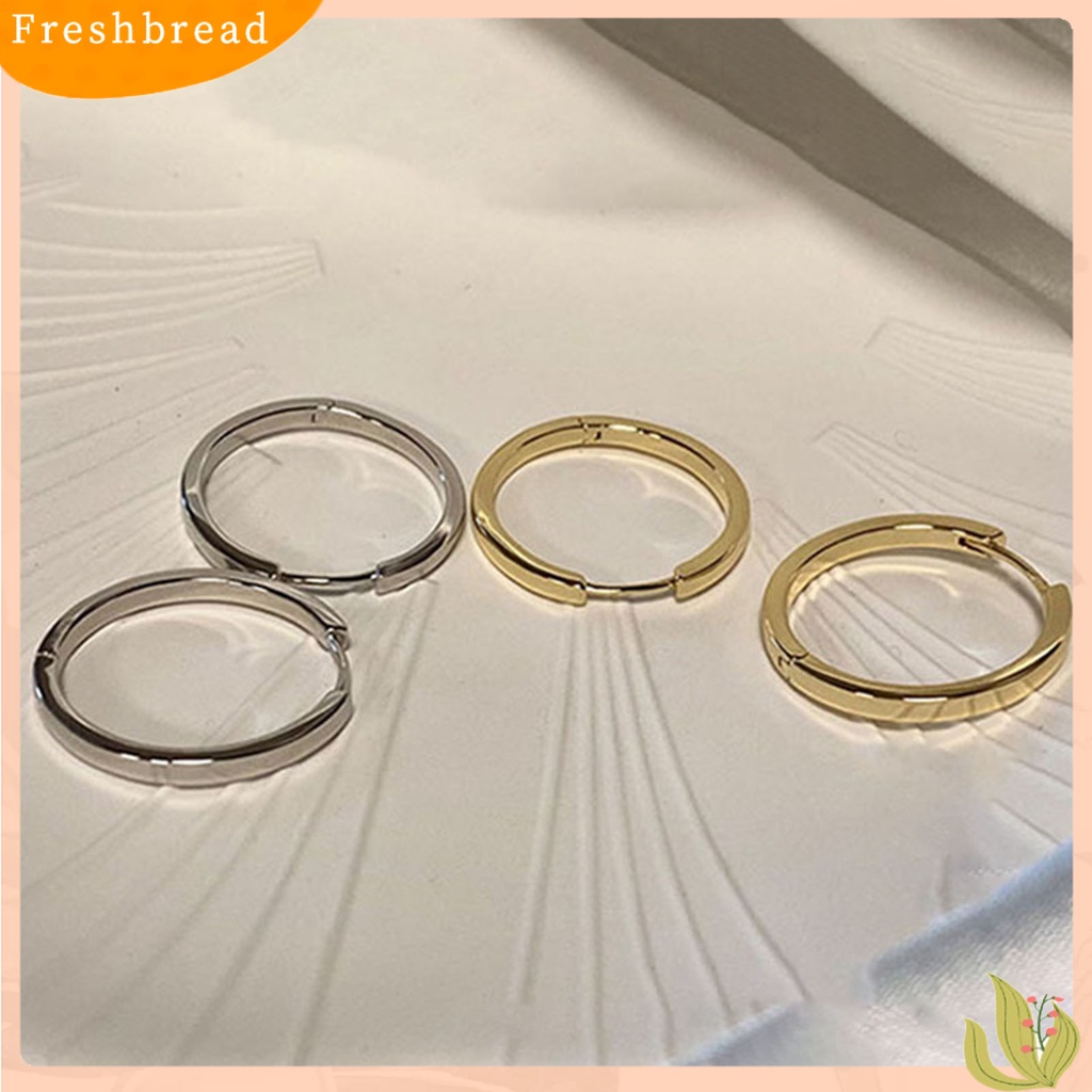 &lt; Freshbread &gt; 1pasang Wanita Anting Hoop Bulat Permukaan Halus Perhiasan Indah Fashion Penampilan Lingkaran Anting-Anting Perhiasan Aksesoris