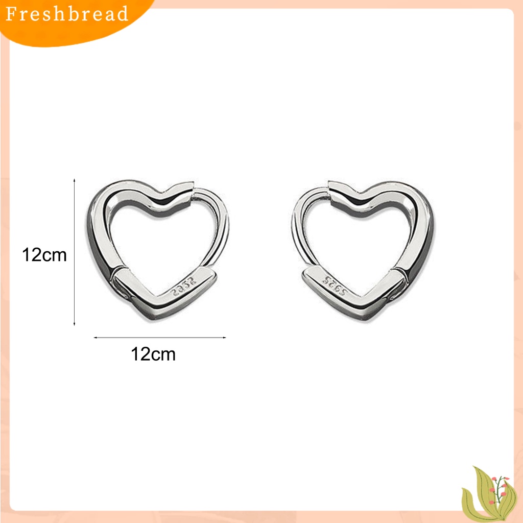 &lt; Freshbread &gt; Anting Bentuk Hati Dekorasi Full Luster Warna Silver Anting Tusuk Kecil Simple Untuk Pesta