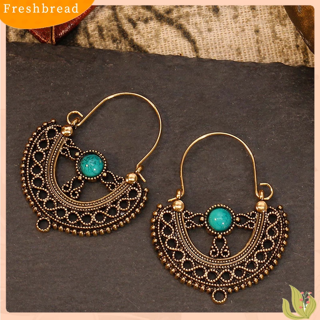 &lt; Freshbread &gt; 1pasang Hiasan Telinga Bentuk Air Terjun Gaya Bohemia Ultra-Ringan Gantung Panjang Vintage Drop Earrings Untuk Wanita