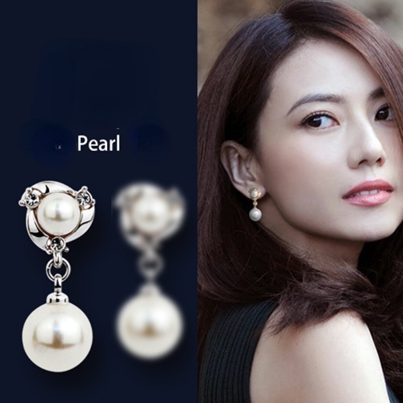 Goldkingdom Fashion Perhiasan Aksesoris Ready Stock Perak Disepuh Anting Feminim Mutiara Manis Korea Fashion Earrings Hadiah