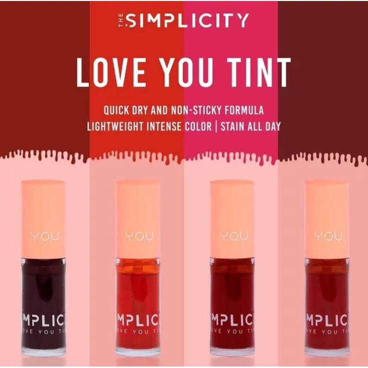 (READY &amp; ORI) Y.O.U YOU Simplicity Love You Tint Liptint BPOM