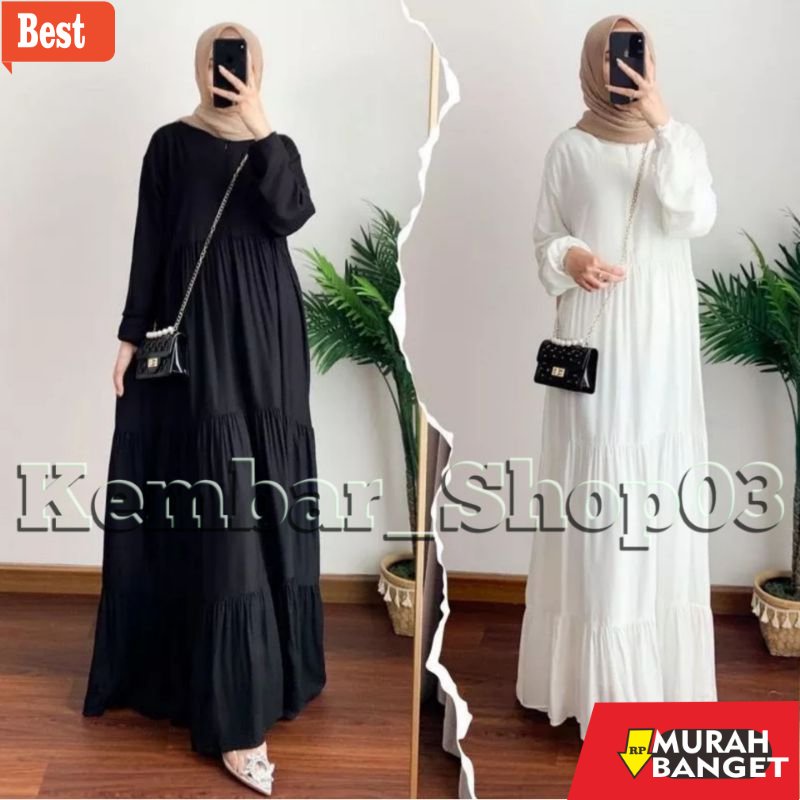 GAMIS SIZE BESAR TERBARU- Gamis Cassandra Basic Dress Busui Rayon Premium ukuran M L XL XXL Baju Gam