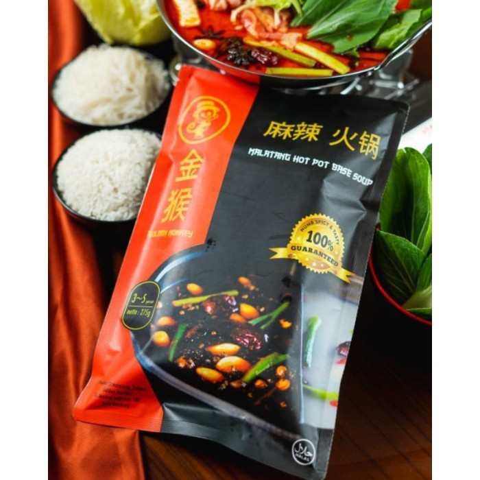 

[Ready Stock]Cod malatang hotpot HALAL bumbu shabu-shabu mala kaldu by golden monkey - 120 gr
