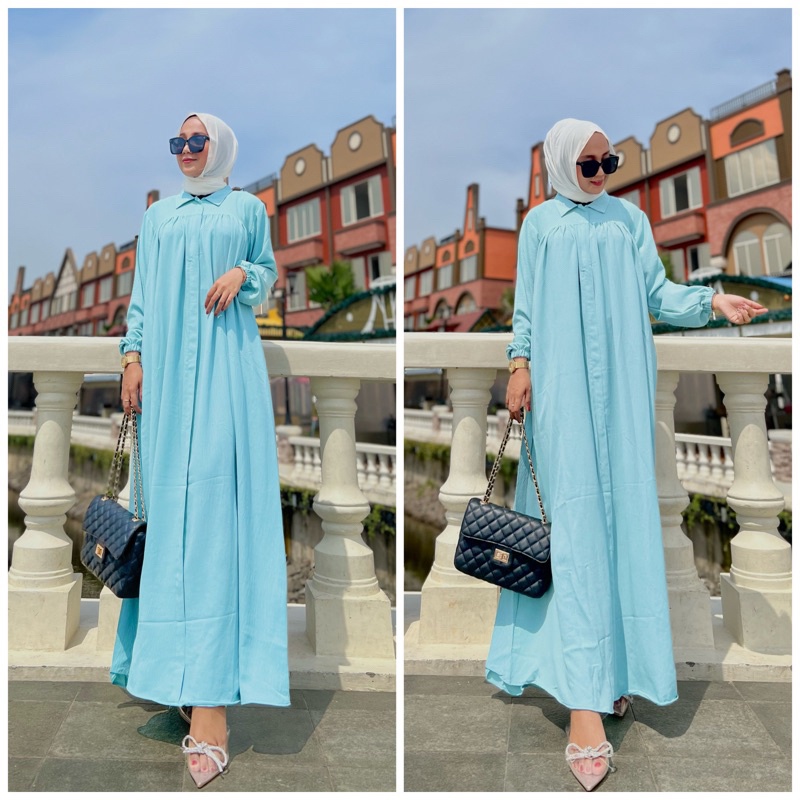 Gamis polos terbaru / gamis crinkle airflow premium / gamis simple / gamis / dress polos (B1X1) Polo