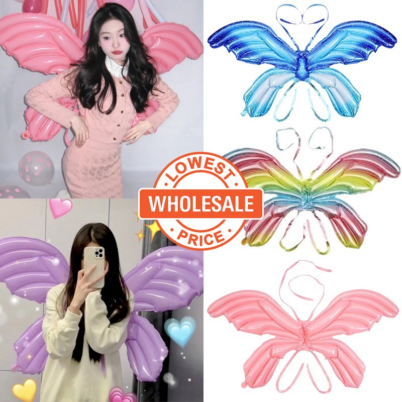 [Grosir] Aluminium Film Foil Warna-Warni Kupu-Kupu Sayap Balon Kembali Gantung Angel Hari Anak Mainan Pernikahan Ulang Tahun Tema Party Decor Perlengkapan Berdandan Dekorasi Fotografi