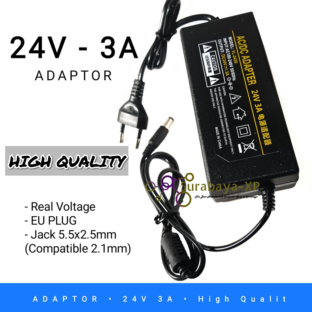 Adaptor 24V 3A REAL VOLTAGE Adaptor 24 Volt 3 Ampere