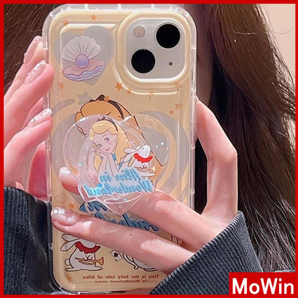 For iPhone 14 Pro Max iPhone Case with Grip Stand Princess Heart Shaped Folding Holder Airbag Clear Case Soft Case Compatible with iPhone 13 Pro max 12 Pro Max 11 xr xs max 7Plus