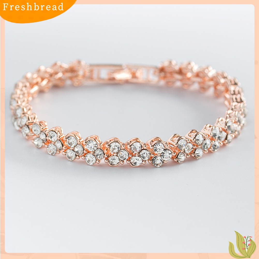 {In Stock} Wanita Fashion Penuh Cubic Zirconia Bertatahkan Gelang Bangle Pesta Perhiasan Hadiah