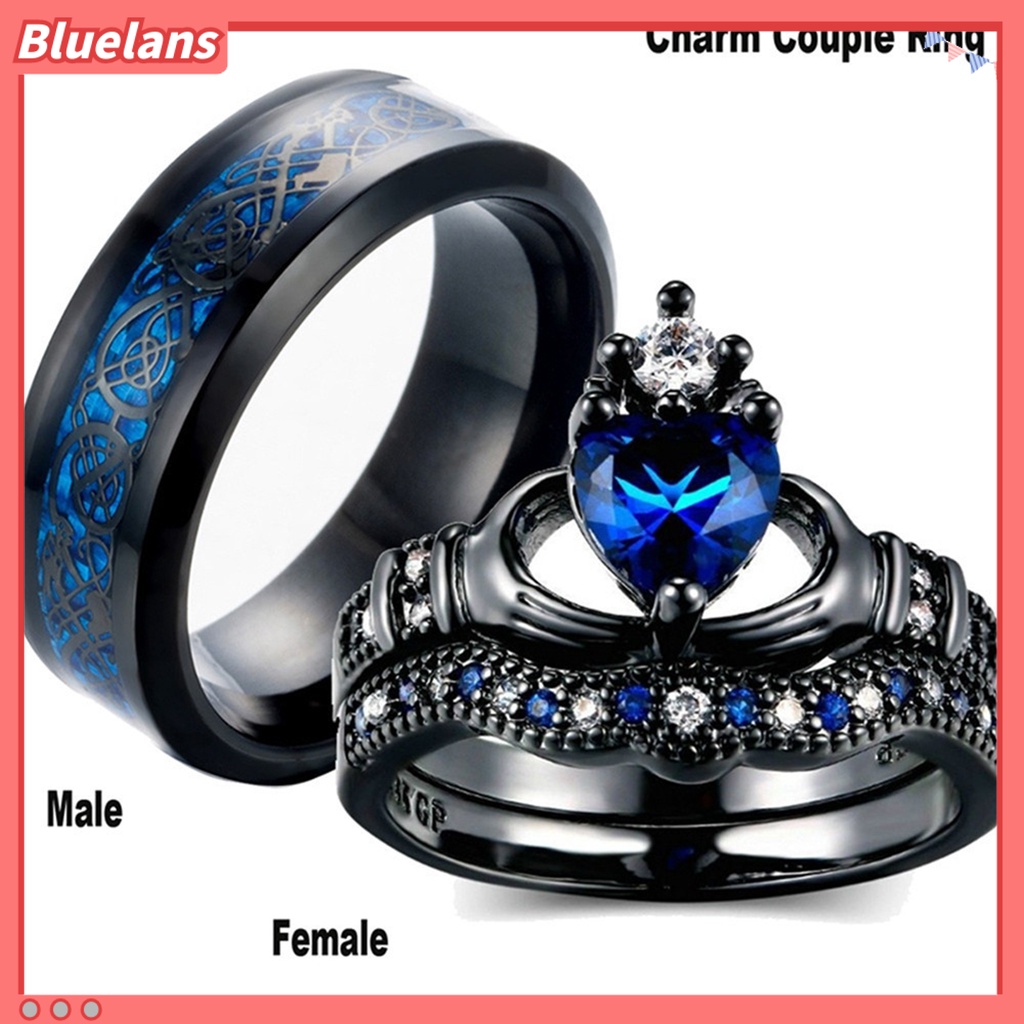 {In Stock} Cincin Wanita Berlian Imitasi Mengkilap Stainless Ringan Cincin Jari Pasangan Untuk Hari Valentine