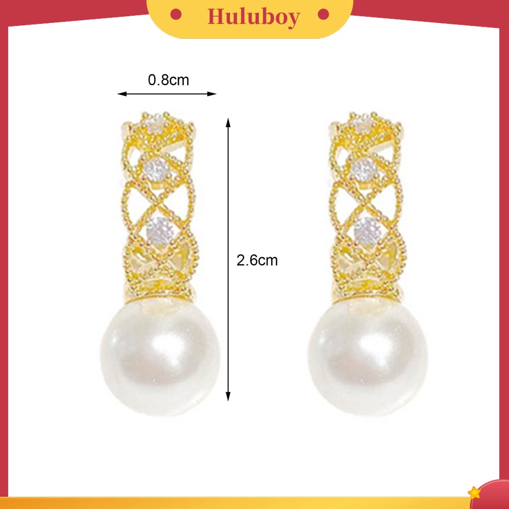 {Ready Stock} 1pasang Anting Hoop Bersinar Mutiara Imitasi Temperamen Elegan Geometris Hias Hadiah Wanita Berongga Keluar Anting Lingkaran Perhiasan Fashion Untuk Perjamuan