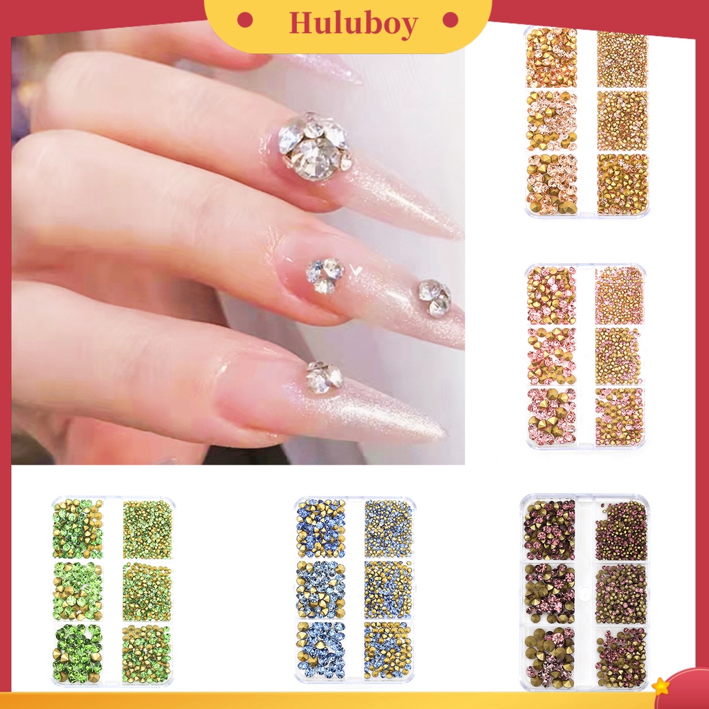 {In Stock} 1kotak Kuku Berlian Imitasi 6kisi Tahan Air Dilepas Tahan Jatuh Anti-Oksidan Mudah Menempel Kuku Berlian Imitasi Pesona Nail Supply