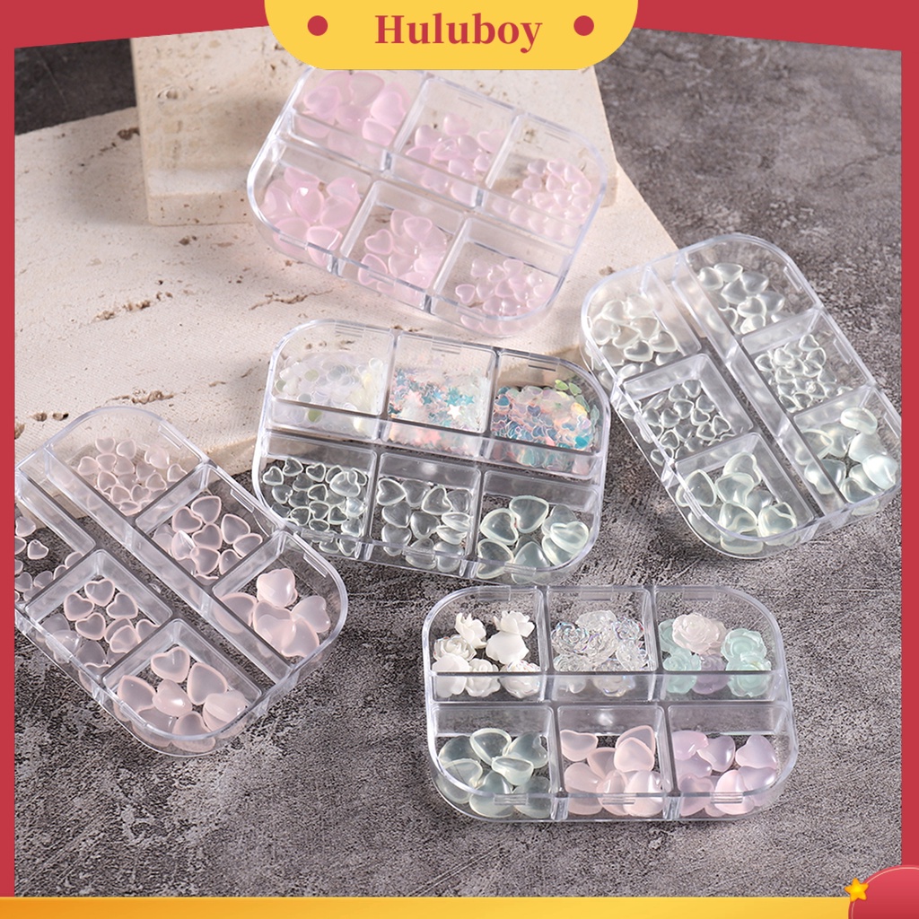 {In Stock} Camelia Pesona Kuku Bercahaya Cinta Hati Bunga Ukuran Campur 3D Dekorasi Kuku Manicure Aksesoris DIY Perlengkapan