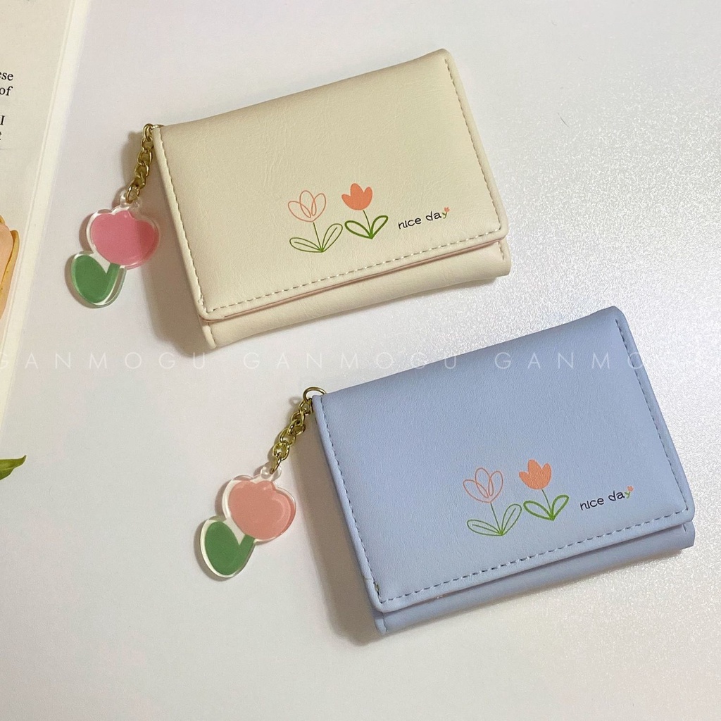 Dompet kecil Sera tulip~dalam model wanita retro sederhana dompet koin siswa sederhana kecil dan indah sederhana