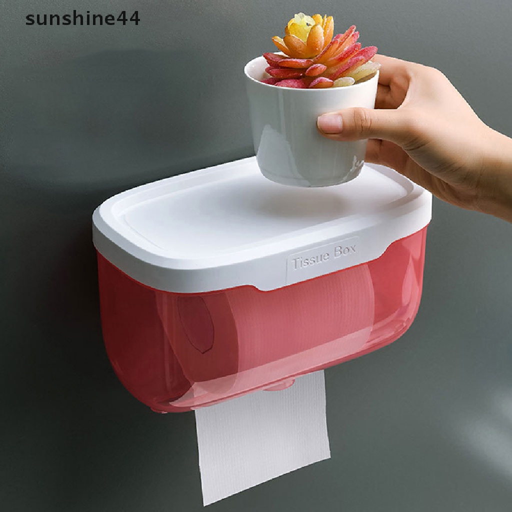 Sunshine Rak Tempat Kertas Toilet Tempel Dinding Anti Air Toilet Roll Paper Tube Rack ID