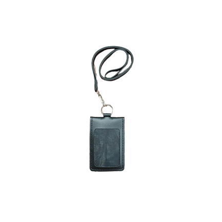 SHB - Name Tag ID Card Holder 7 Slot dengan Lanyard Bahan Kulit PU