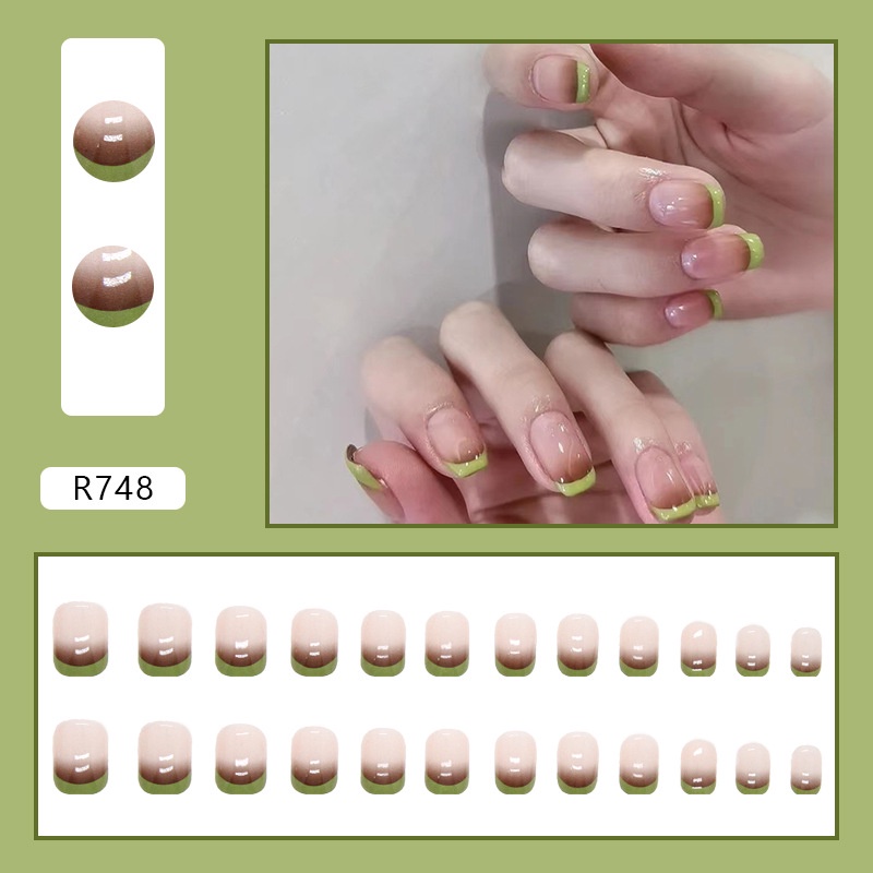 R741-r760 Full Cover Kuku Palsu Nail Art Tips Kuku Palsu Isi 24pcs/box