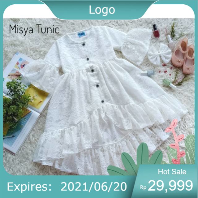 BAJU TUNIC/BAJU PESTA ANAK & DEWASA "' TUNIC MISYA "' WARNA PUTIH