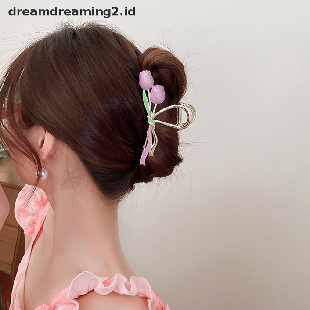 (hot) Bunga Tulip Hair Claw Headband Jepit Rambut Aksesoris Rambut Untuk Wanita Hair//