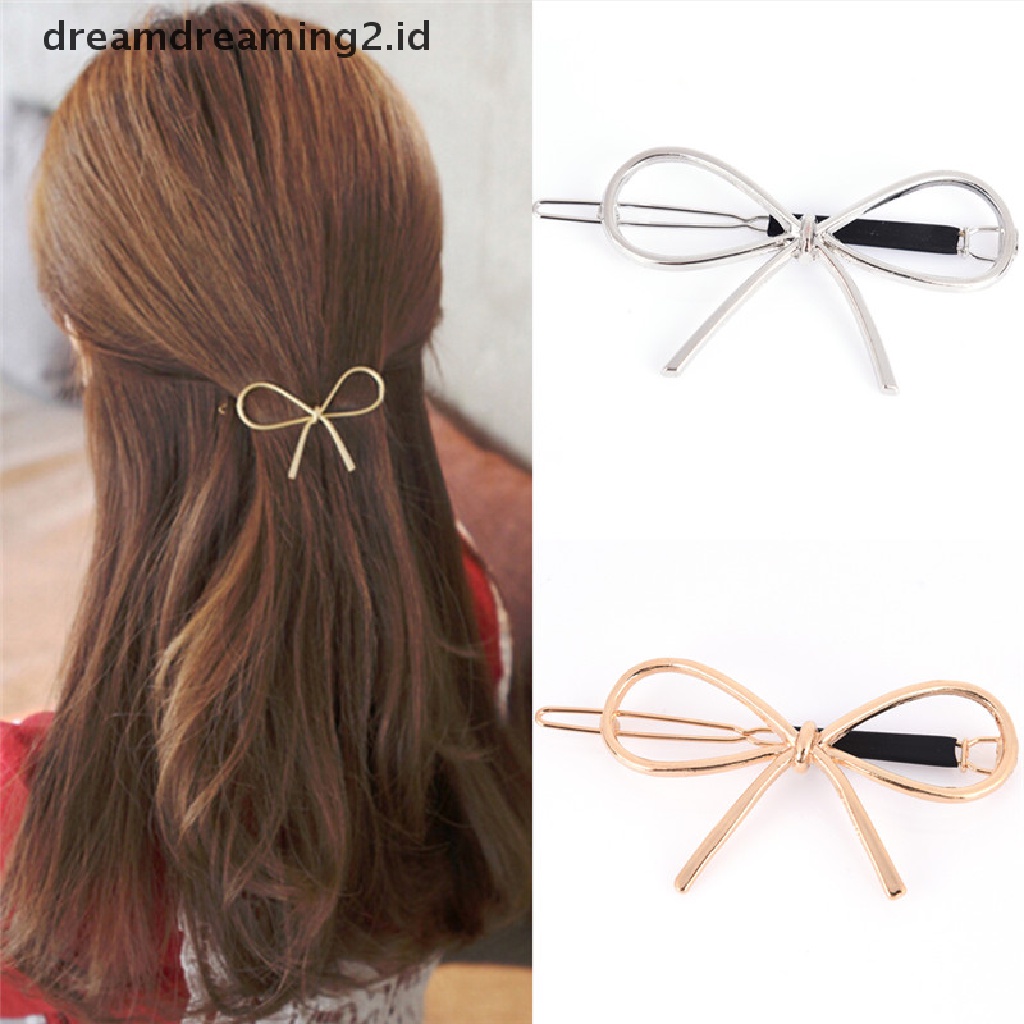 (hot) Jepit Rambut Vintage Baru Logam Busur Simpul Hair Barrettes Gadis Wanita Aksesoris Rambut//