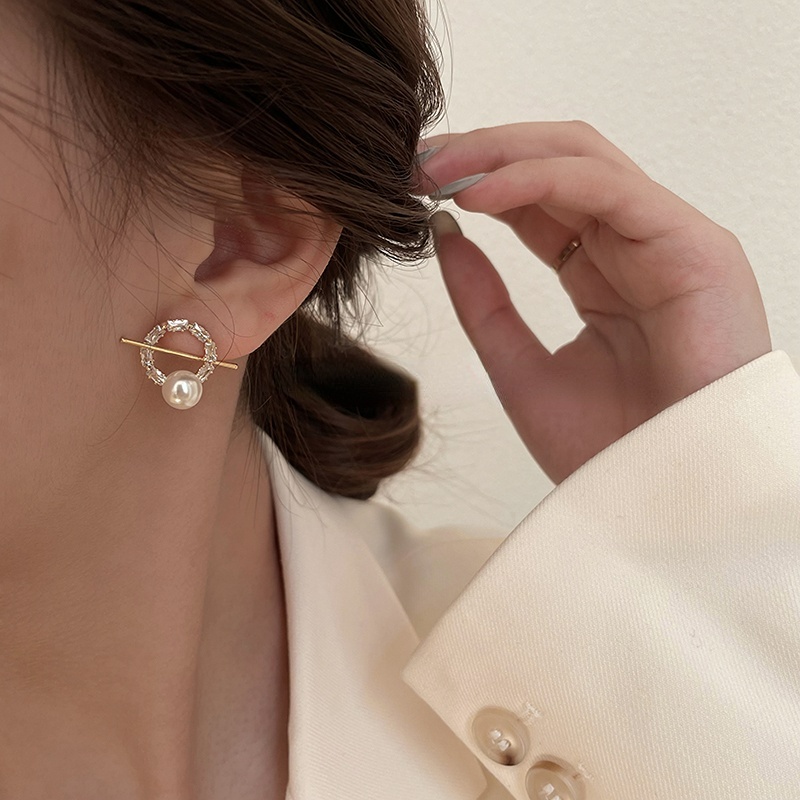 Lucu Mini S925 Perak Disepuh Anting-Anting Mutiara Telinga Studs Untuk Perhiasan Fashion Gadis Manis