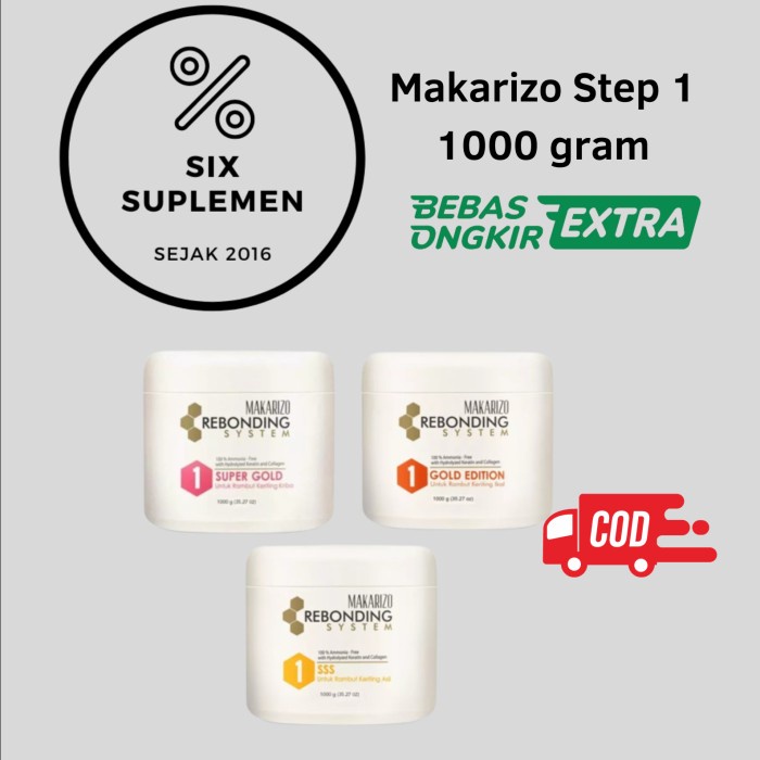 MAKARIZO REBONDING STEP 1 1000gram 1000 1kg 1 Pelurus Rambut