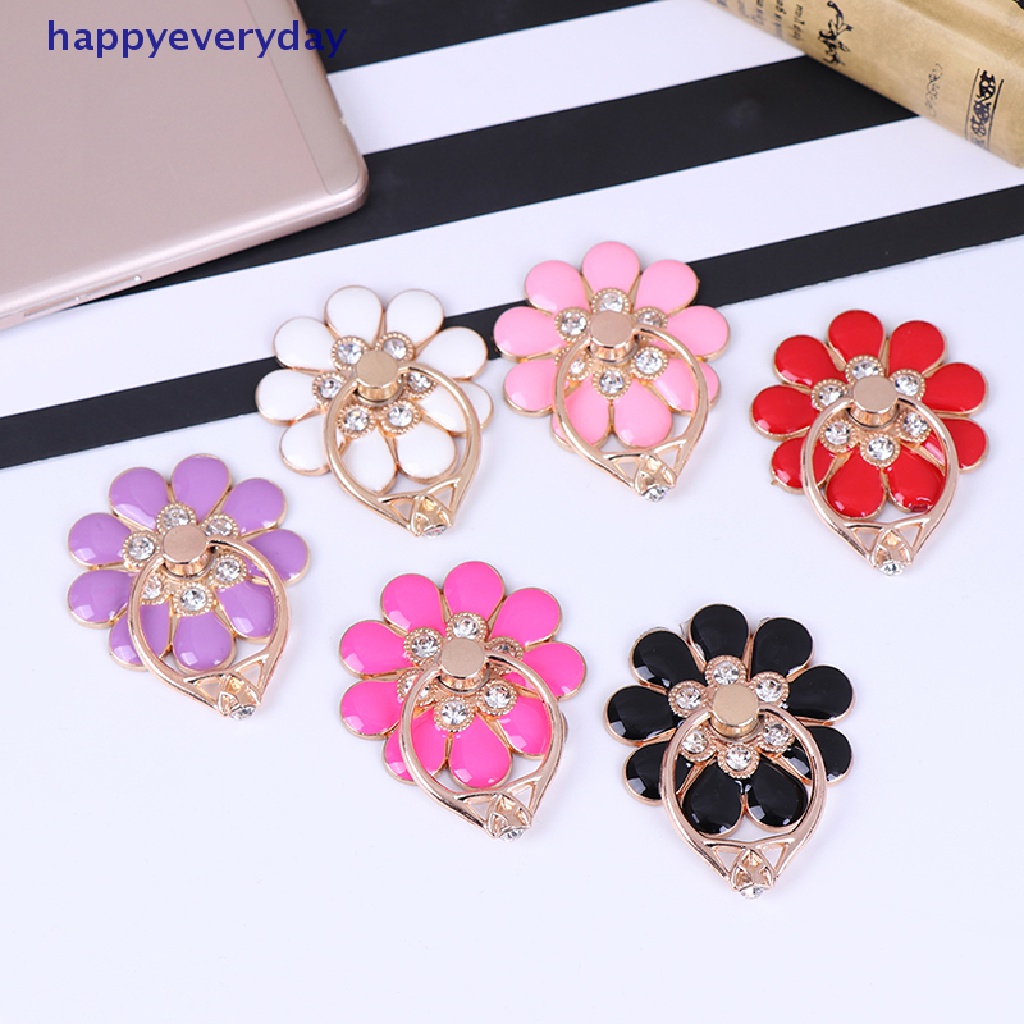 [happy] Bunga Cincin Jari smartphone colorful metal stand holder phone holder Berdiri [ID]