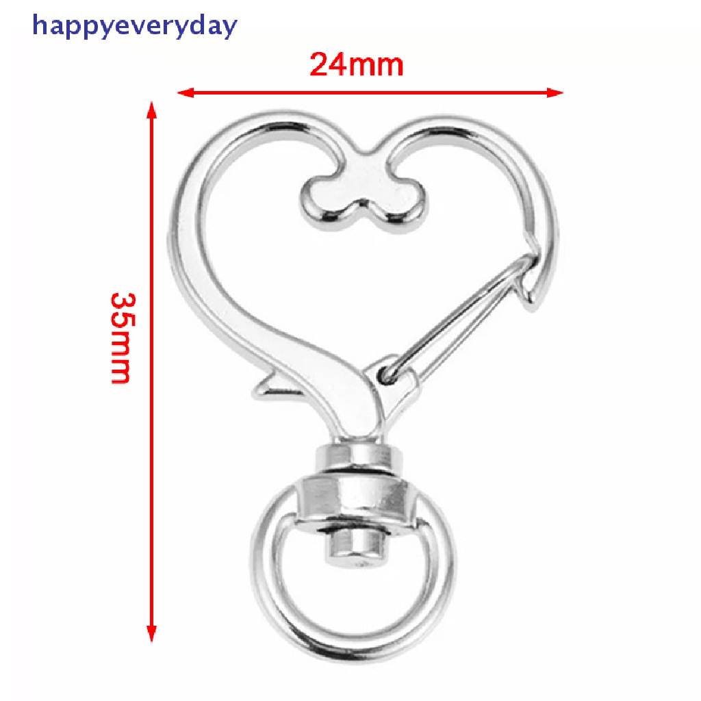 [happy] 10pcs Love Heart Hollow Key Chain Gantungan Kunci Aksesoris DIY Lobster Clasp [ID]