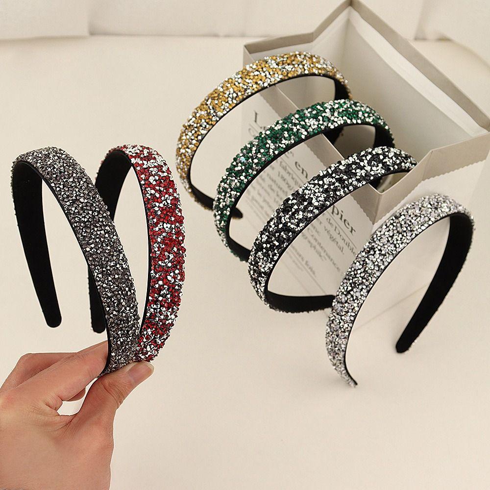 Needway Kristal Bando Hiasan Rambut Ins Sederhana Perempuan Ikat Rambut Non Slip Hairband Cuci Muka Bando Baru Hiasan Kepala Berlian Imitasi Korea Hairband