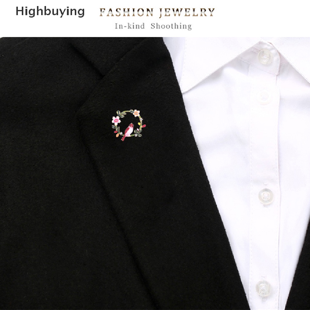 Hbid Fashion Hewan Burung Bros Enamel Bunga Kerah pin Dan Bros Gesper Glory