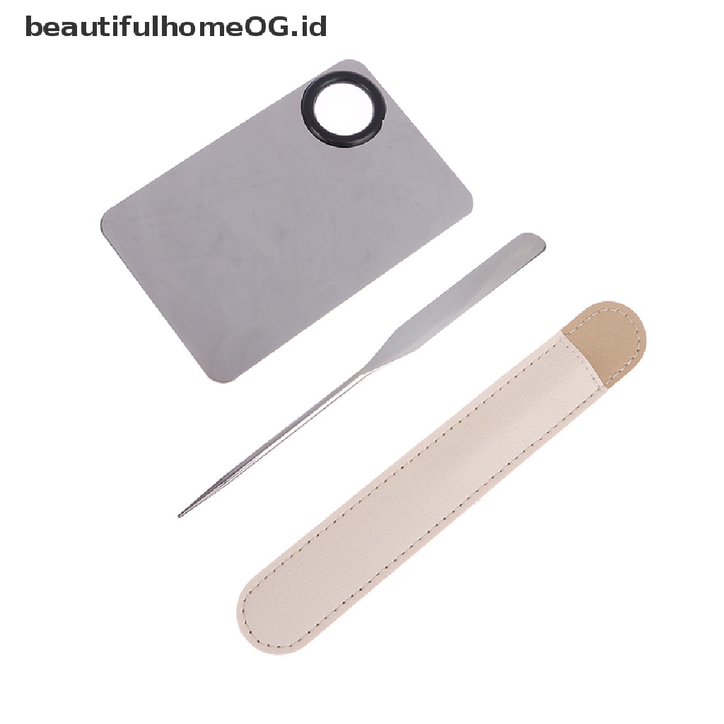 // Lebaran// 1Set Spatula Toner Makeup Dual Head Stainless Steel Mixing Stick Foundation **