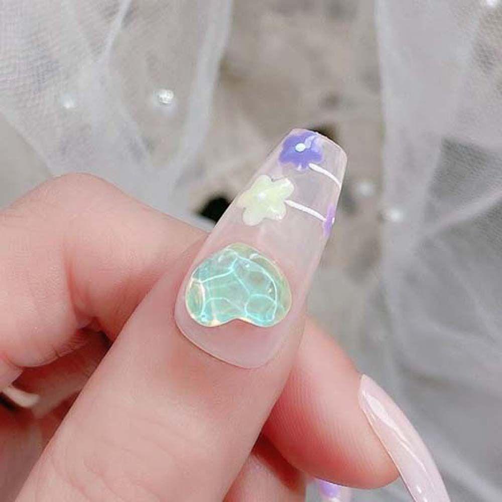 Agustina Jantung Dekorasi Kuku Pesona Kuku Nail Art Jepang Aurora Cinta Hati Manikur Aksesoris Kaca Kristal 3D Nail Art Drills