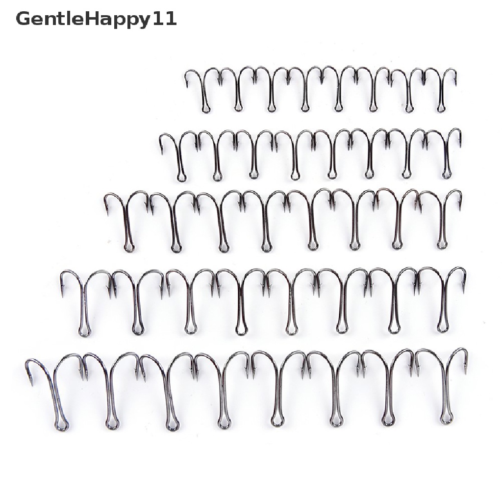 Gentlehappy 50 Pcs Ganda Baja Karbon Tinggi Hitam Memancing Kait Jangkar Ganda Air Asin 50pcs Kait Pancing Ganda Pengikat Lalat Kecil Kait Jangkar Ganda 50pcs Baja Karbon Tinggi Ganda