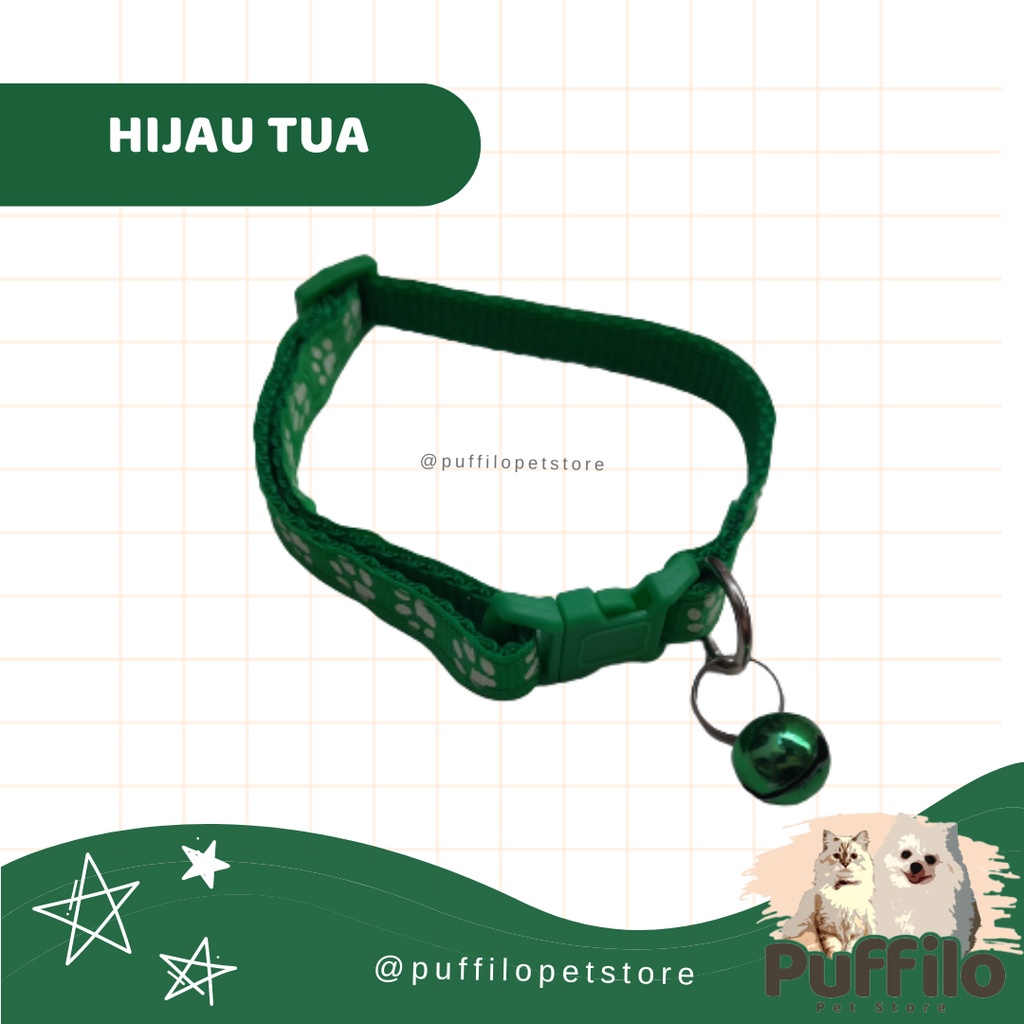 PET COLLAR / KALUNG KERINCINGAN  KUCING ANJING MOTIF PAW