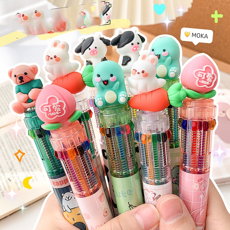 RRNS 202 Pulpen 10 Warna Bermotif Lucu Bulpen Anak-Anak