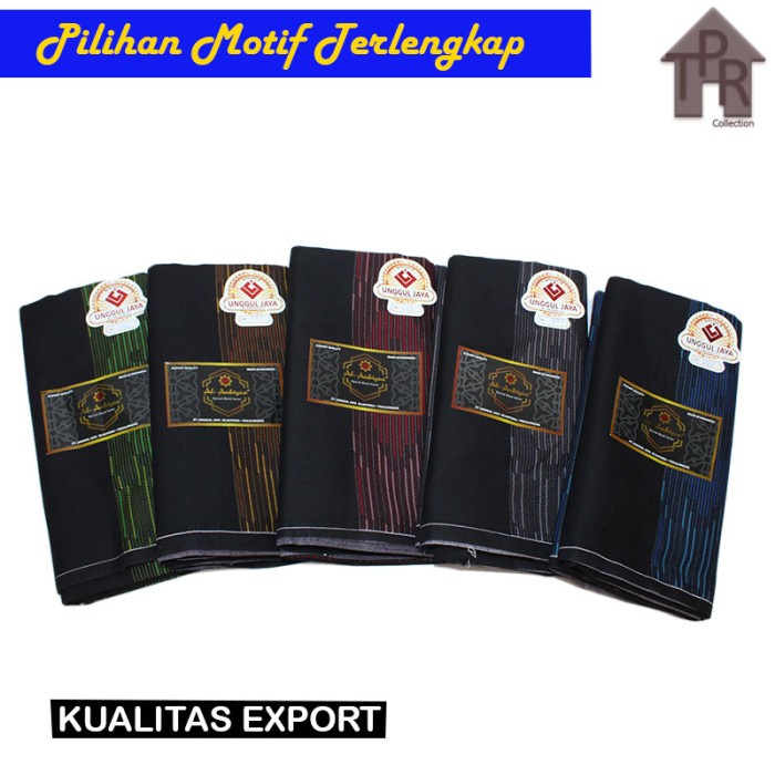 Sarung Tenun Polekat Unggul Jaya Al-Anbiyaa Black Series 105x118cm. Kualitas Export