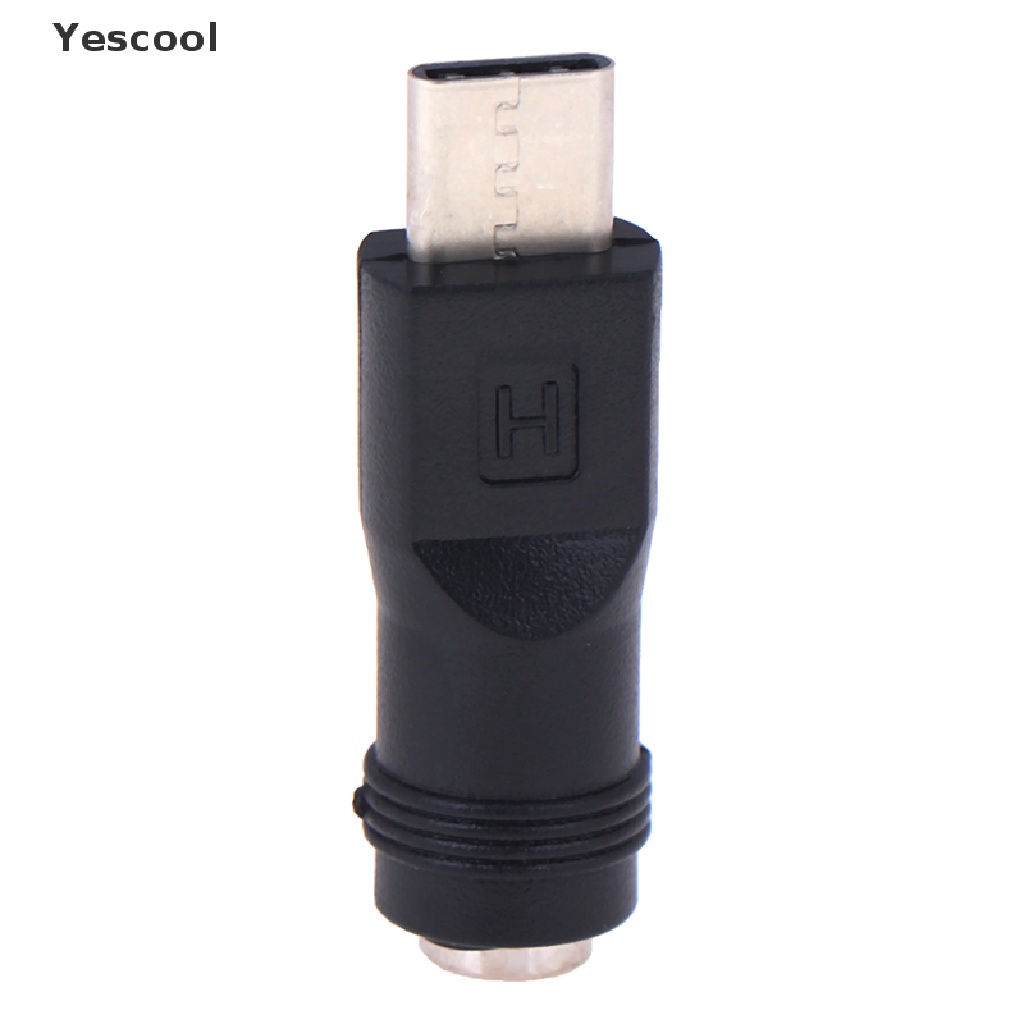 Yescool 1pcs jack Female 5.5 * 2.1mm Ke Type-C 3.1 Male Plug 90.180derajat DC Adaptor ID