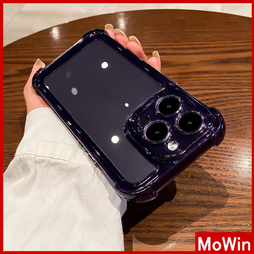 For iPhone 14 Pro Max iPhone Case Acrylic Hard Case Clear Case Airbag Shockproof Camera Cover Protection Purple Black Compatible with iPhone 13 Pro max 12 Pro Max 11 Pro Max