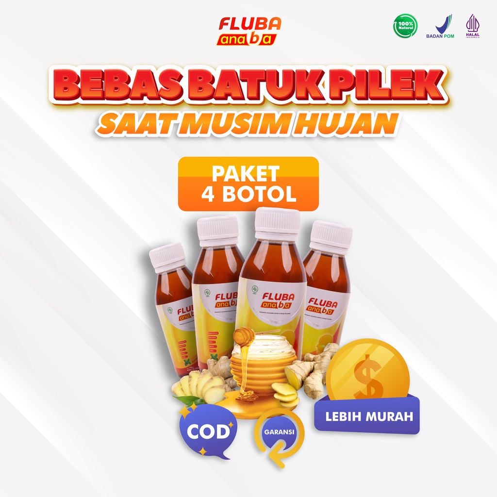 

[HEMAT 4 BOTOL] FLUBA ANABA - Madu Herbal 100% Alami Melegakan Pernafasan dan Tenggorokan Pereda Batuk Pilek dan Flu