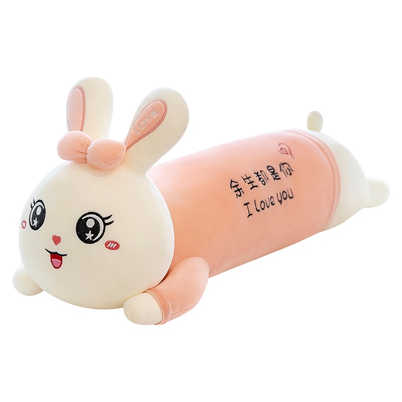 Boneka Mainan Mewah Kelinci Lucu Baru Boneka Kain Tidur Strip Lempar Bantal Sebagai Hadiah Kecil Untuk Perempuan