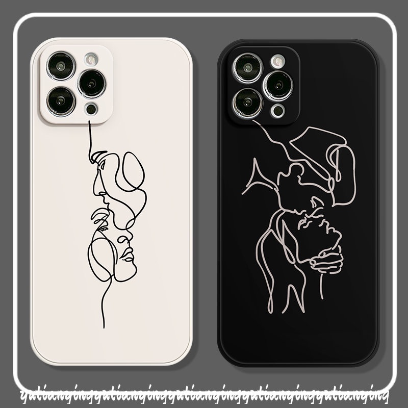 Sisi Pola Art Abstrak Geometri Face Case Oppo A57 A54 A16 A76 A94 A12 A95 A96 A74 A15 A5s A17 A9 A1K A78 A5 A52 A11 A55 A53 A31 A3s A7 Reno 5 8T 6 5F 8 7 Tepi Lurus Sarung