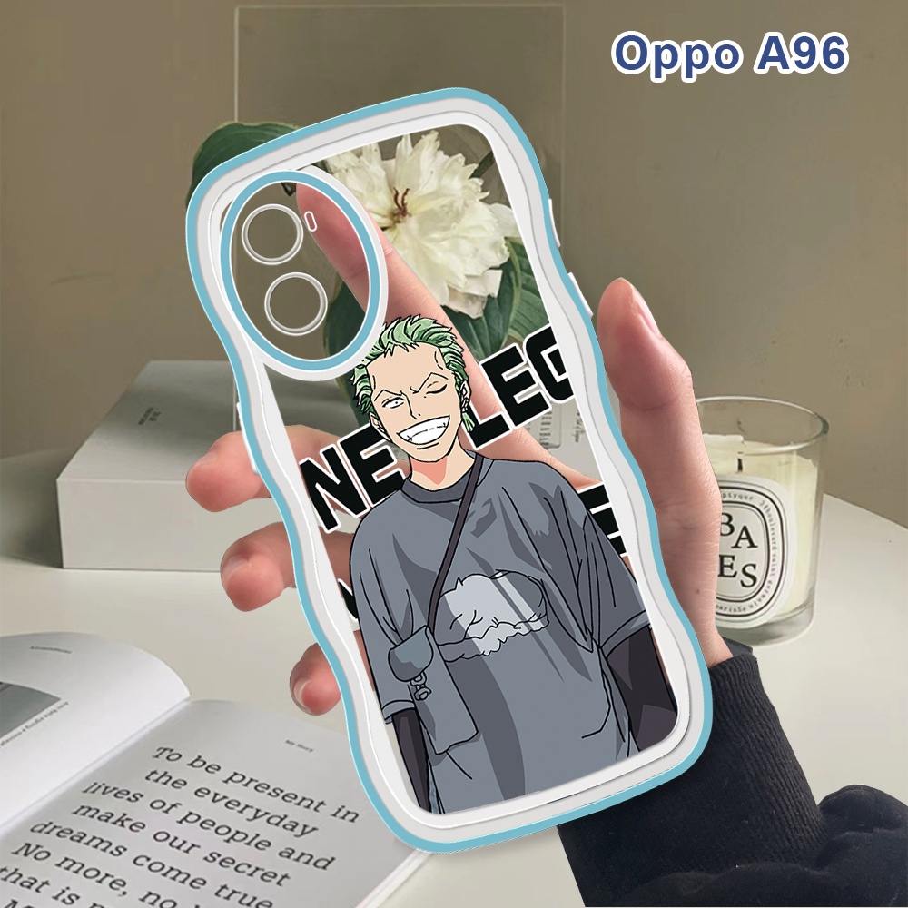 For OPPO A17 A17K A36 A76 A77S A57 A77 2022 A96 4G 5G Fashion Soft Wavy Phone Case Anime (ONE PIECE) Luffy Cartoon Shockproof Cellphone Casing Full Cover Camera Protection Cases