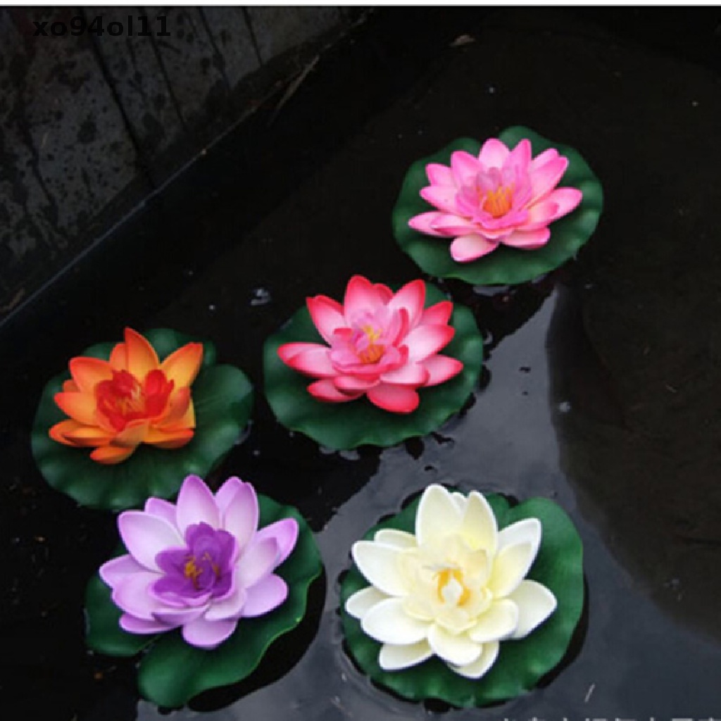 Xo Hotsale DIY Artificial Water Lotus Floag Bunga Ikan SPA Kolam Tanaman Deco OL